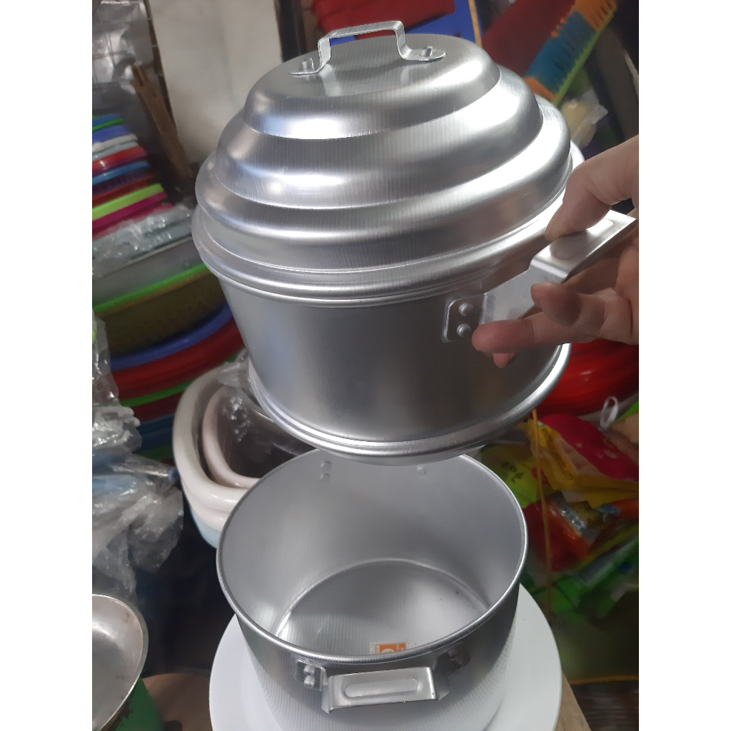 Chõ đồ xôi  liền thân nhôm tinh khiết đúc, nồi hấp đa năng, chõ xôi dày dặn dễ sử dụng