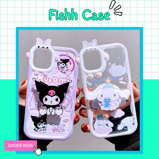 Ốp Lưng Điện Thoại Nơ Trong Suốt Kuromi x Cinnamoroll