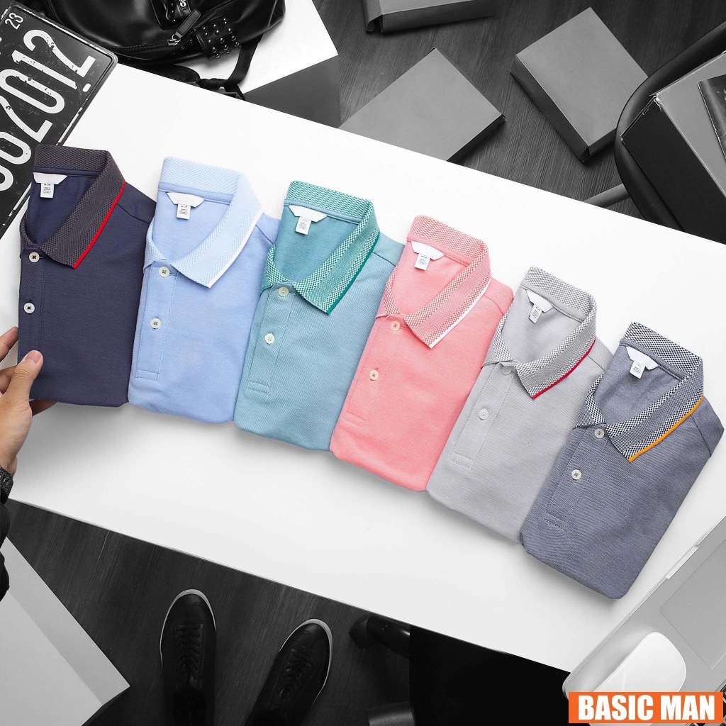 Áo polo nam trơn ck phong cách basic cao cấp với chất vải melange thoáng mát, form slim fit tôn dáng xịn đẹp