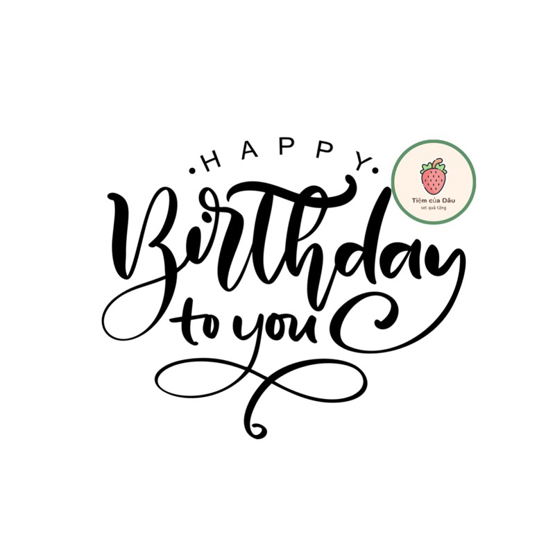 Tem dán hộp quà sinh nhật happy birthday có keo dán