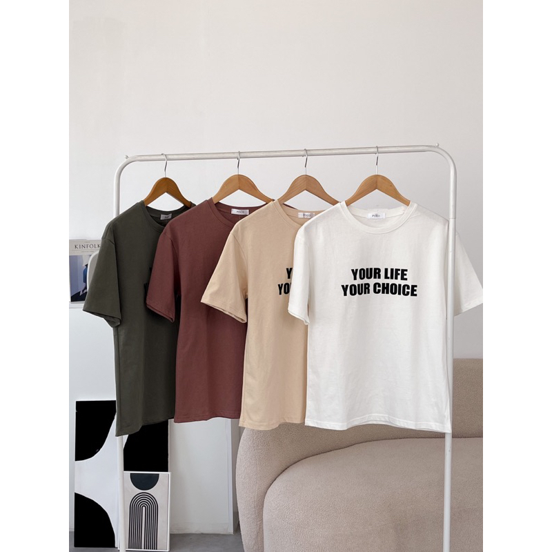 Áo thun cotton phom rộng hình cá tính - Surichau