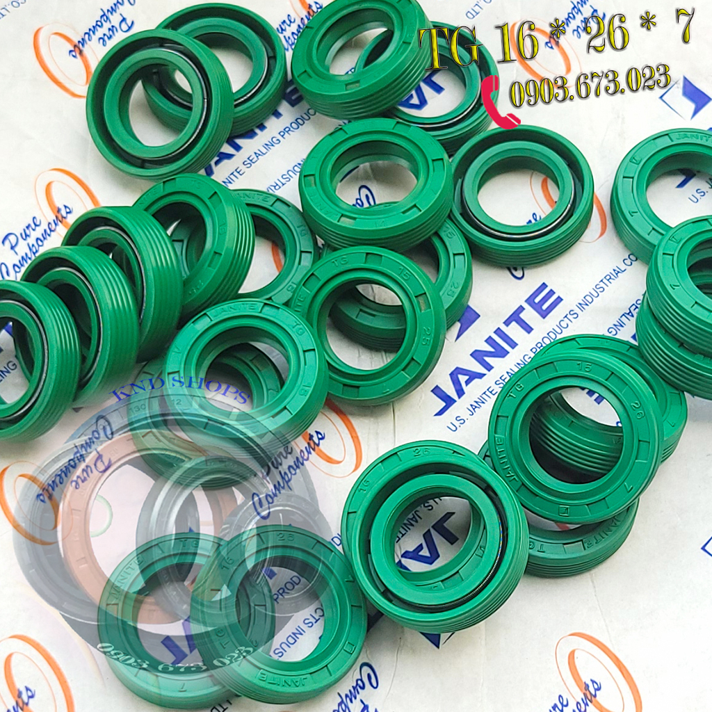 Phớt chặn dầu trục 15mm hiệu Janite TG 15*24*5 | TG 15*28*5 |TG 15*25*7 |TG 16*26*7 cho máy phát điện | KND Shops
