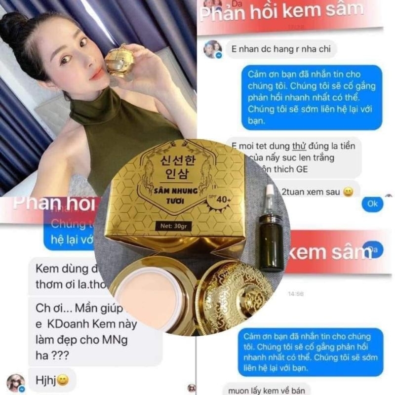 KEM SÂM NHUNG TƯƠI TẶNG KÈM 2 CHAI SERUM GIẢM NÁM, TÀN NHANG, NGĂN NGỪA LÃO HÓA DA