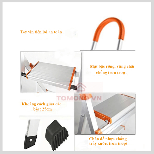 Thang Ghế 3-4-5-6-7 Bậc Chính Hãng Nhật Bản  + BẢN PRO KÈM Quà tặng