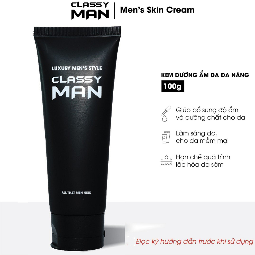 Kem Dưỡng Da Cho Nam Classy Man Tuýp 100g Giúp Làn Mềm Mãi, Bổ Sung Dưỡng Chất Và Độ Ẩm Cho Da