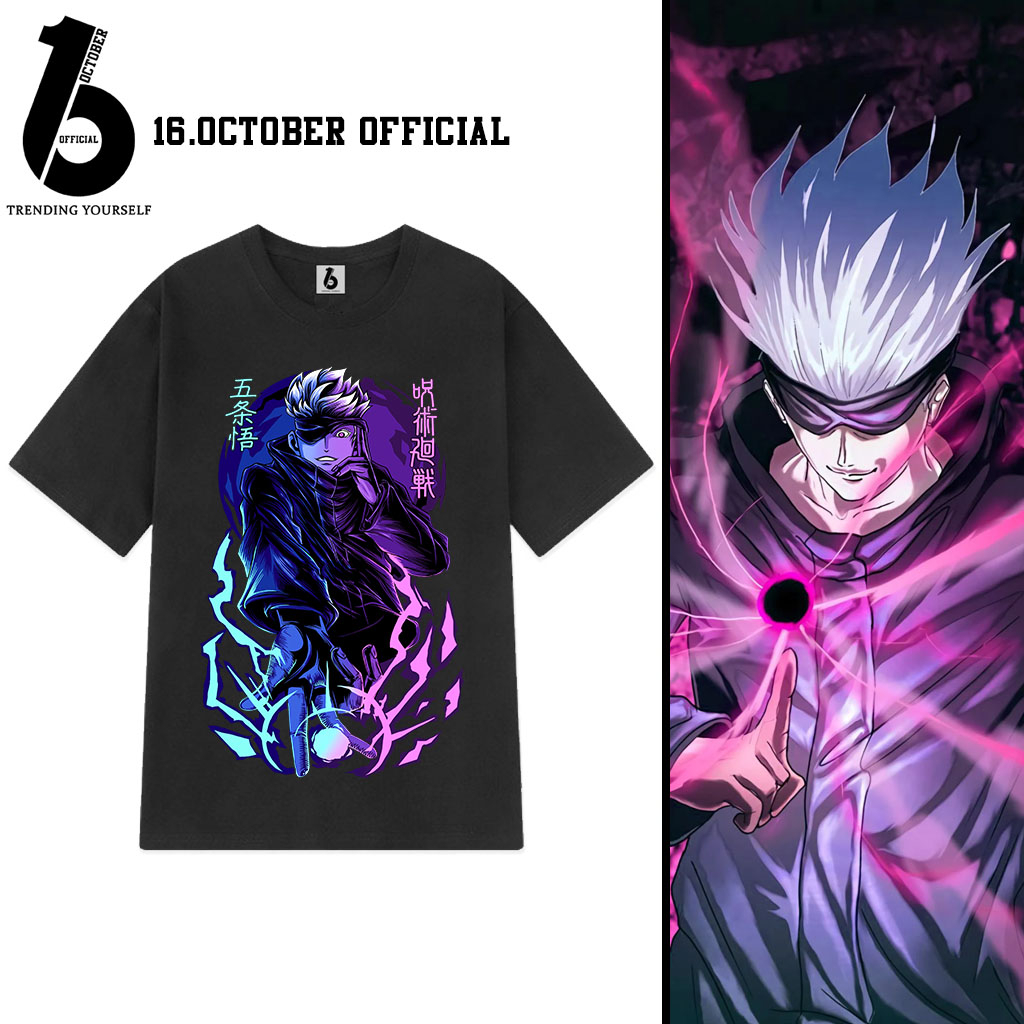 Áo Jujutsu Kaisen , Áo Anime in hình Gojo Satoru mẫu mới siêu đẹp, chất vải cotton co giãn 4 chiều