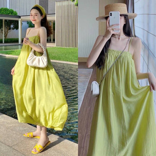 Đầm maxi hai dây thun ngực