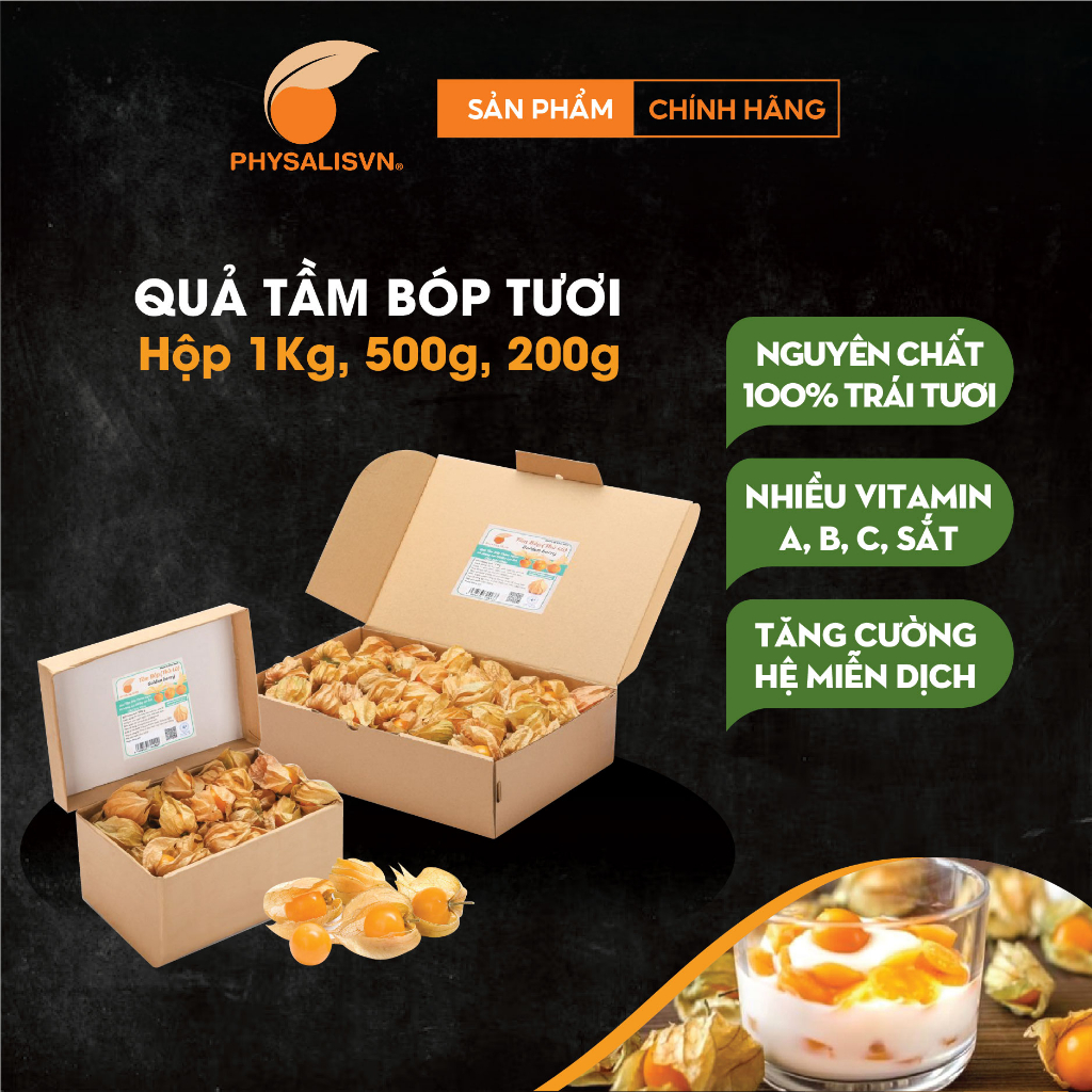Trái Tầm Bóp Golden Berry Thù Lù Nam Mỹ Nguyên Vỏ Dùng Trực Tiếp hoặc Trang Trí Bánh Kem