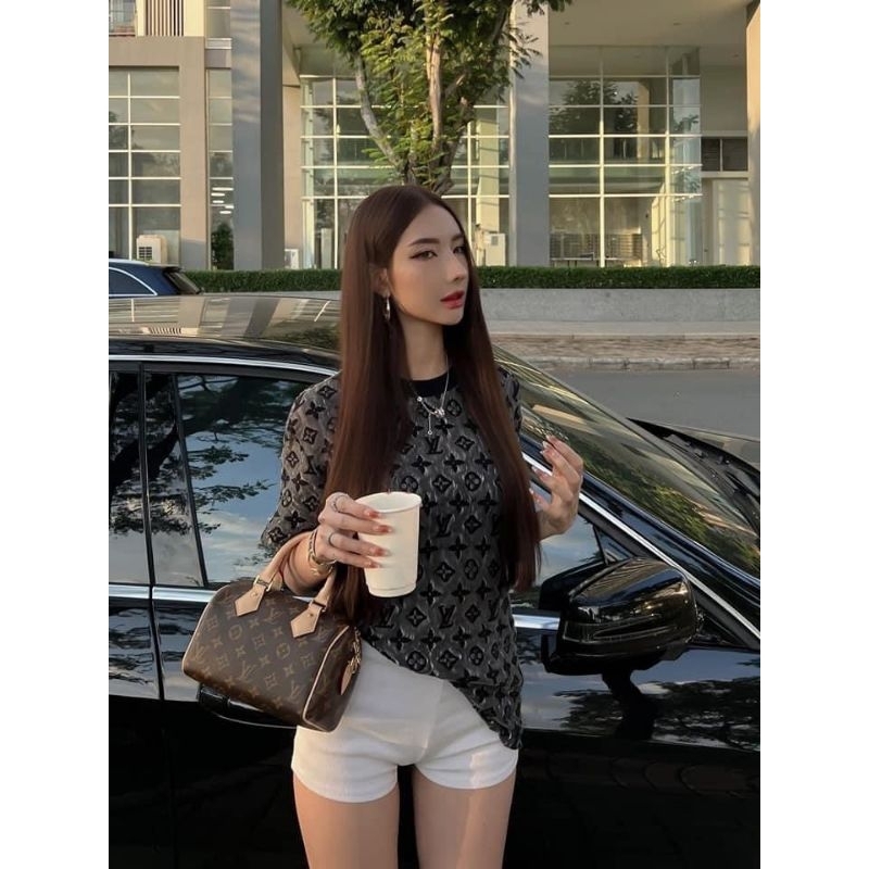 Túi xách nữ LV NANO  sz20cm hoa nâu da bò box nam châm cực xịn