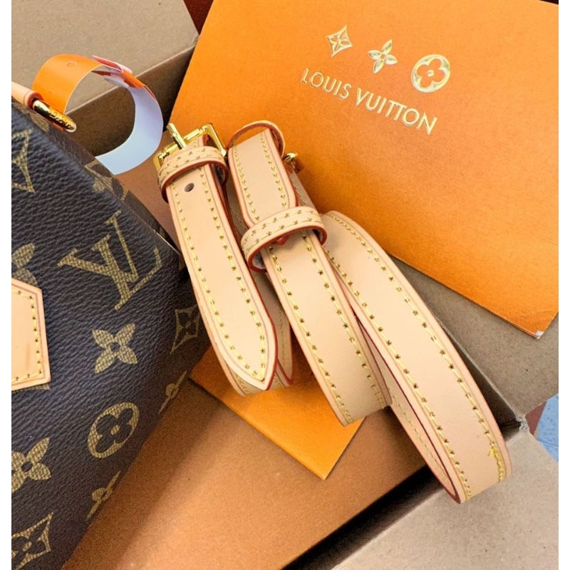 Túi xách nữ LV NANO  sz20cm hoa nâu da bò box nam châm cực xịn