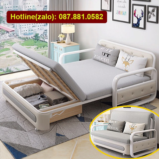 Sofa Giường Gấp Gọn Thành Ghế Thông Minh, Giường Ngủ Thông Minh Có Ngăn Chứa Đồ Hiện Đại - Bảo Hành 3 Năm