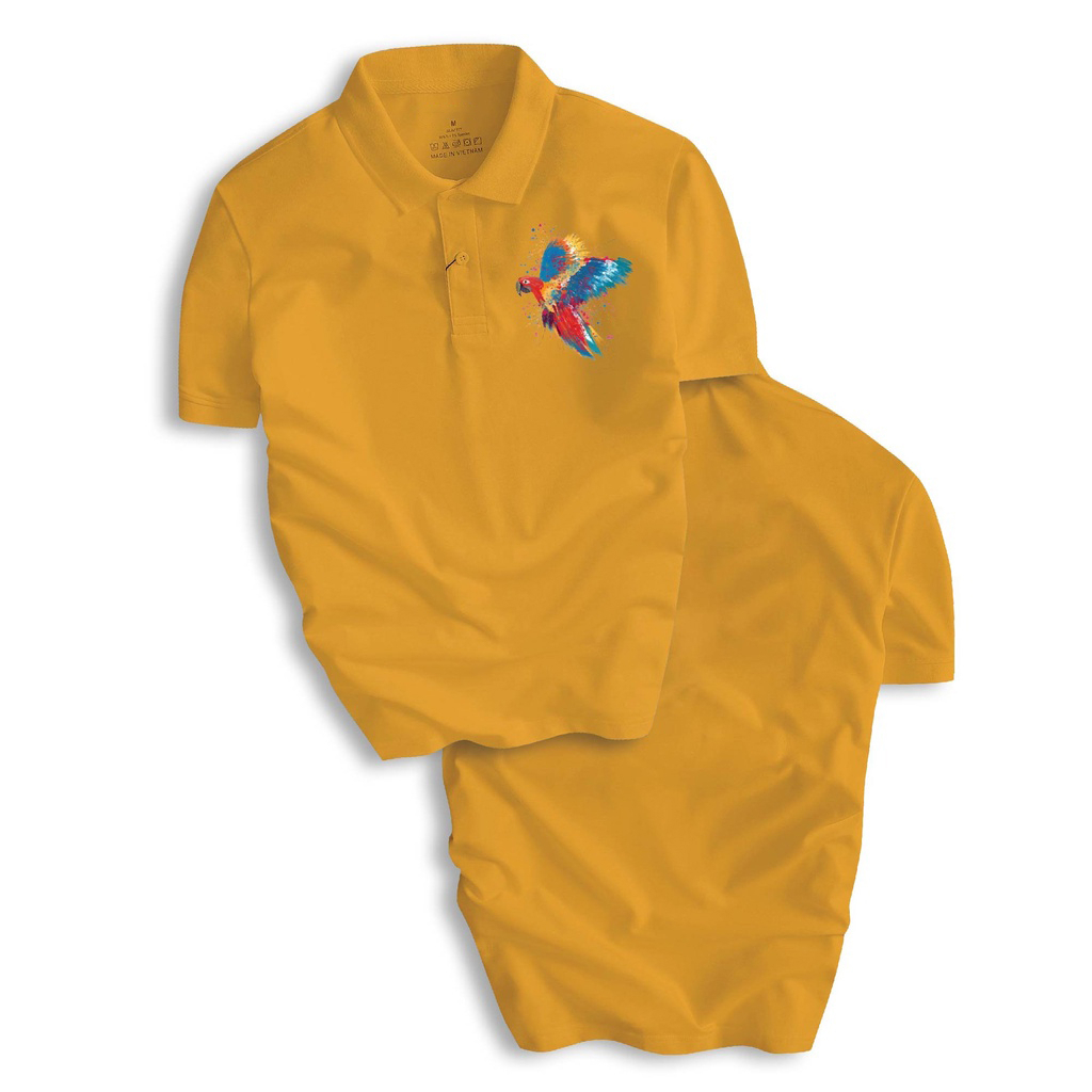 Áo Thun Polo Nam Cổ Bẻ Họa Tiết Chim Ngũ Sắc Cao Cấp Chuẩn Form