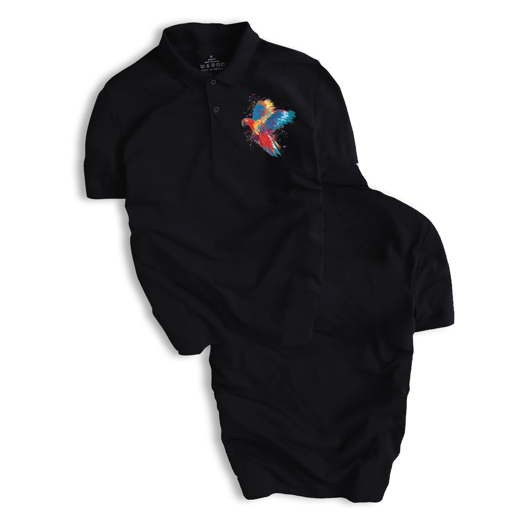 Áo Thun Polo Nam Cổ Bẻ Họa Tiết Chim Ngũ Sắc Cao Cấp Chuẩn Form