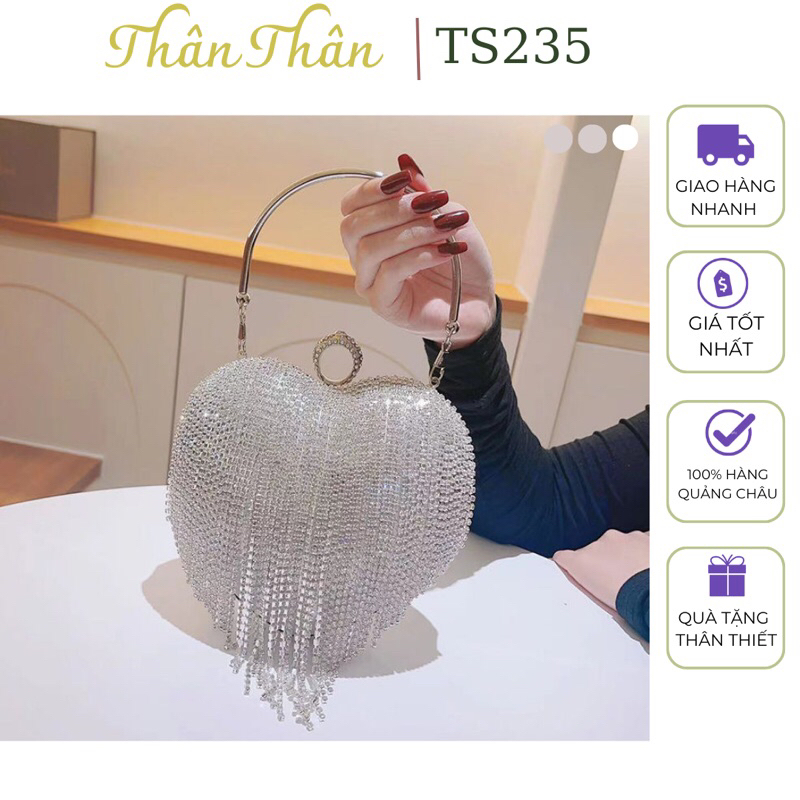Túi xách đính đá đi tiệc, đi cưới mần xui sang chảnh - Ts235