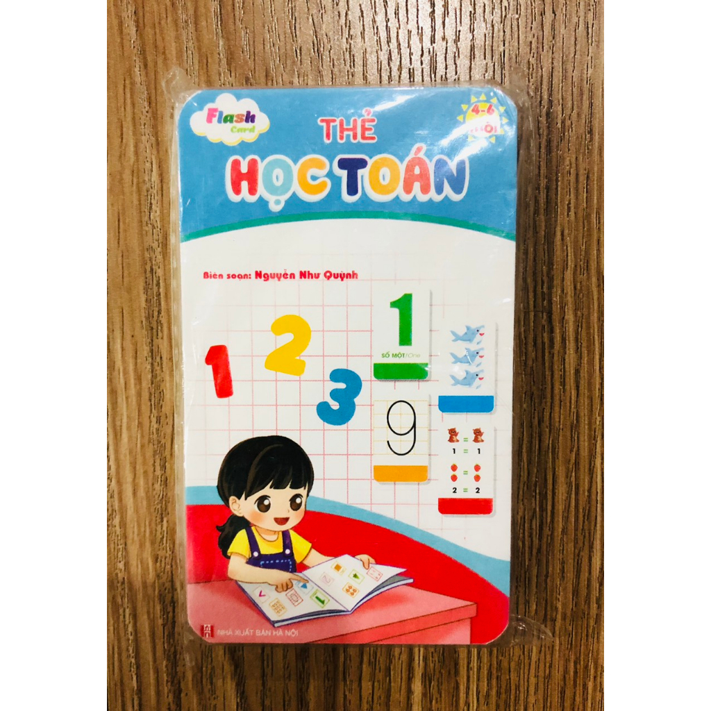 Flashcard Bộ Thẻ Học Toán TUANVIET BOOKS dành cho trẻ tù 4-6 tuổi (Kích thước 7x12cm)