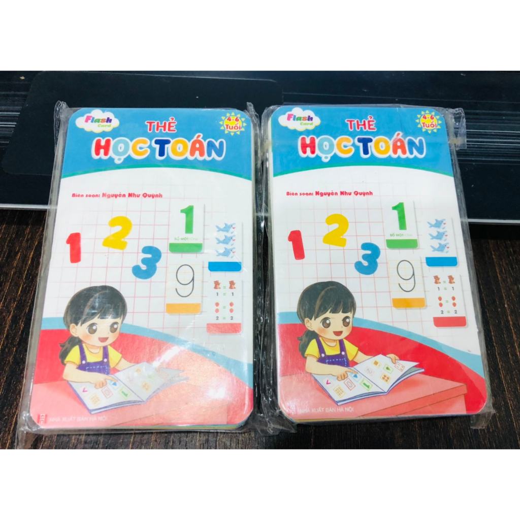 Flashcard Bộ Thẻ Học Toán TUANVIET BOOKS dành cho trẻ tù 4-6 tuổi (Kích thước 7x12cm)