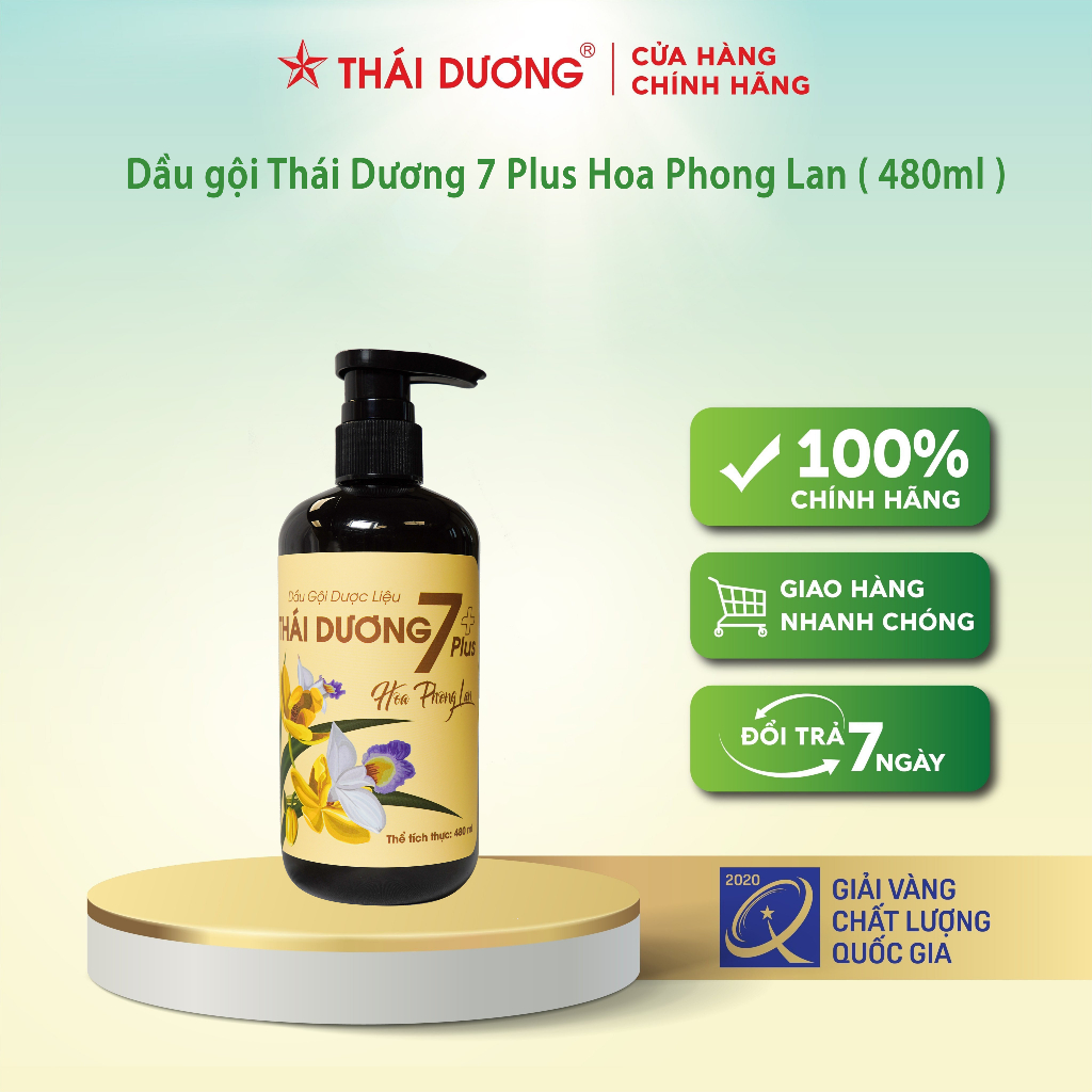 Bộ Dầu gội Thái Dương 7 Plus 480ml và Xịt mọc tóc Thái Dương 7 Plus Gold 60ml