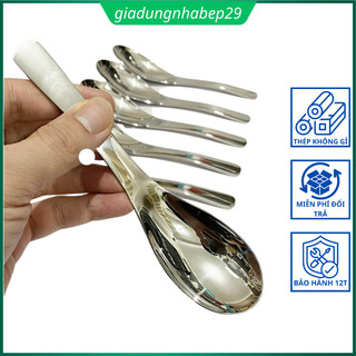 Muỗng inox, thìa phở, thép không gỉ, lòng thìa lõm, cán dày sáng bóng