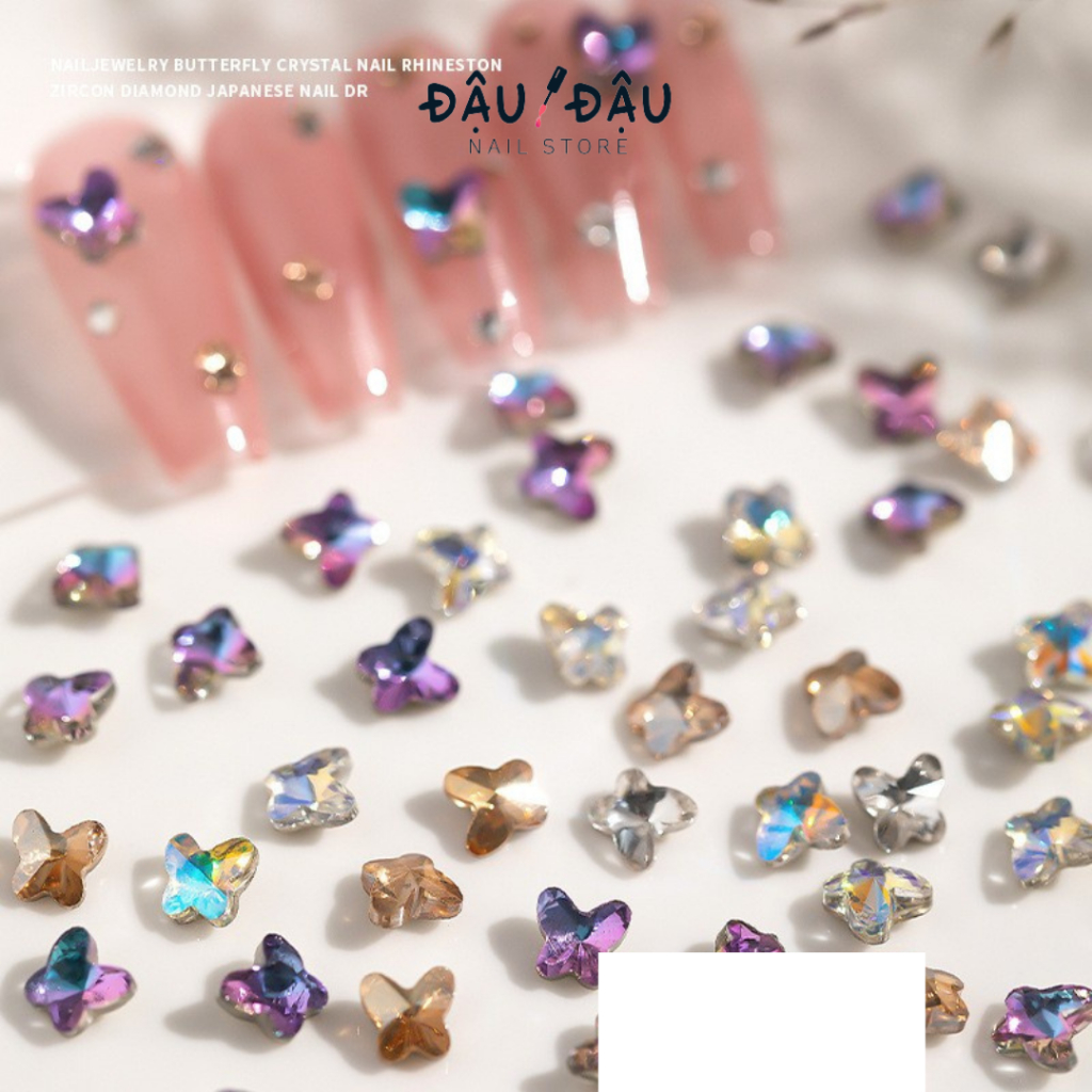 Đá khối hình bướm đính nail phong cách Hàn Nhật - Phụ kiện làm nail chuyên nghiệp giá rẻ