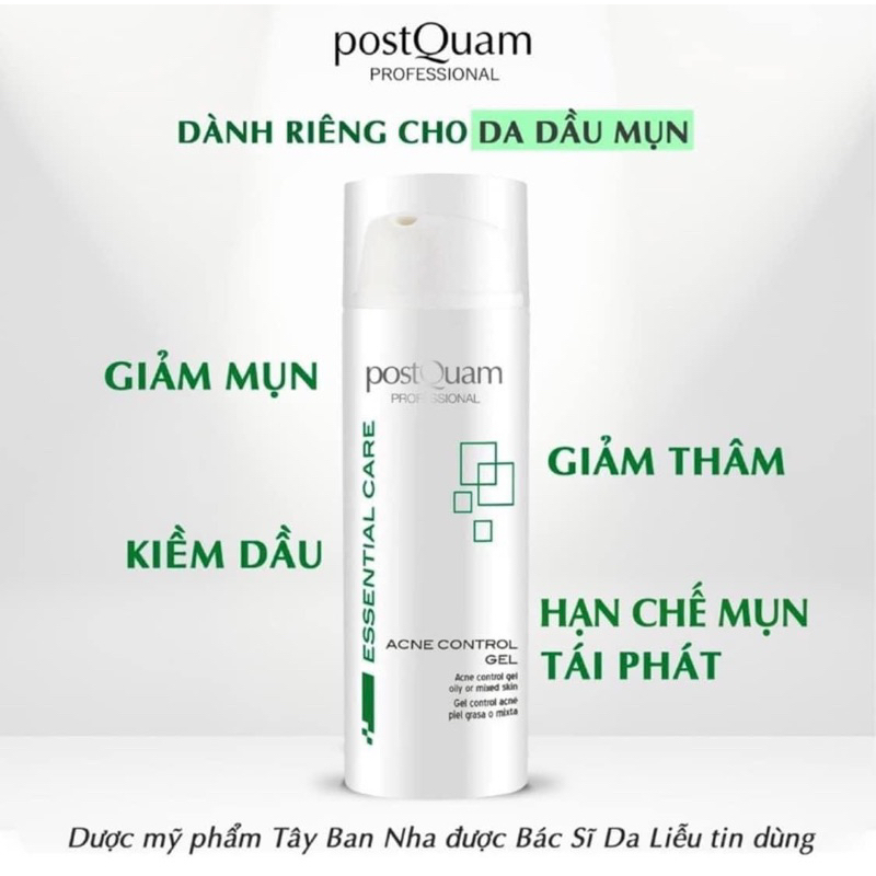 (Hoả Tốc) Gel Dưỡng Ẩm POSTQUAM ACNE CONTROL GEL Q12 Kiểm Soát Dầu, Giảm Mụn,Giảm Thâm Dành Cho Da Dầu ( 50ml)