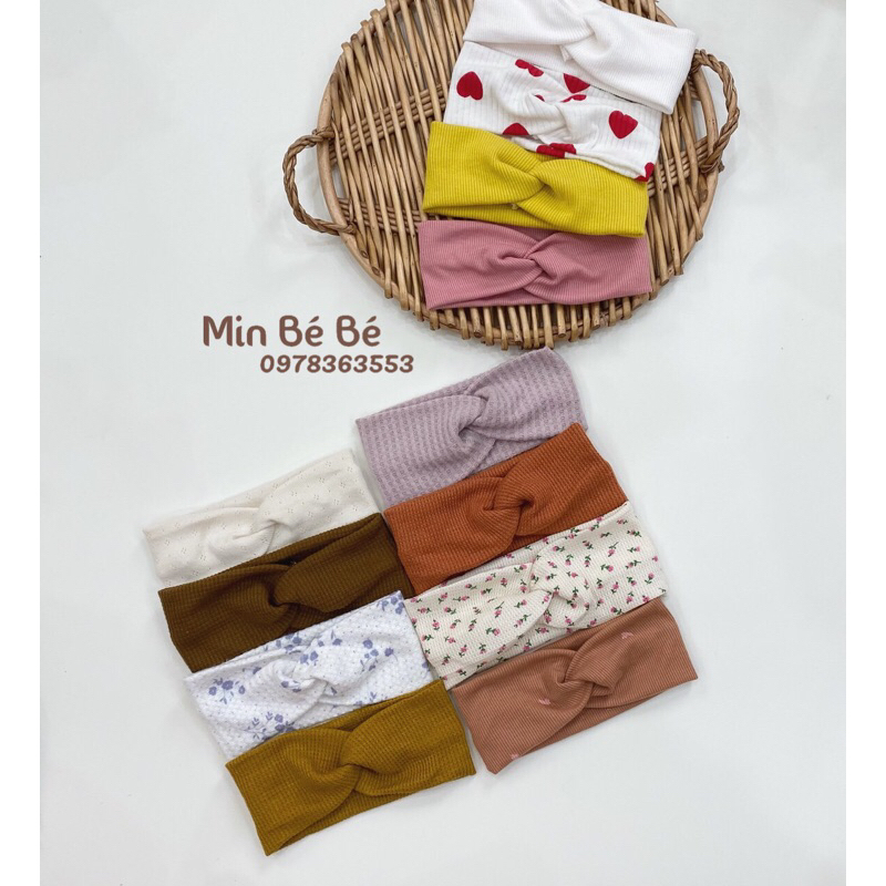 Turban xoắn chéo bản to kiểu Hàn Quốc cho bé