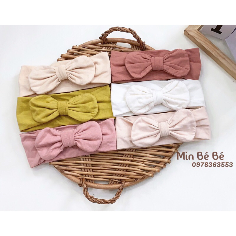 Băng đô, Turban nơ cotton cho bé gái