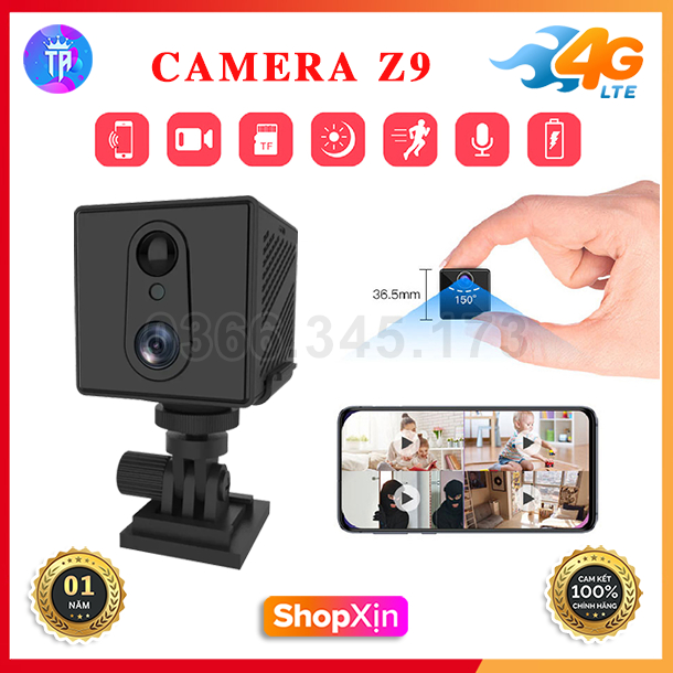 Camera Sim 4G Z9 Video FullHD 1080P - Hồng Ngoại Nhìn Ban Đêm - Cảnh Báo Trộm - Kết Nối Trực Tiếp Xem Trên Điện Thoại