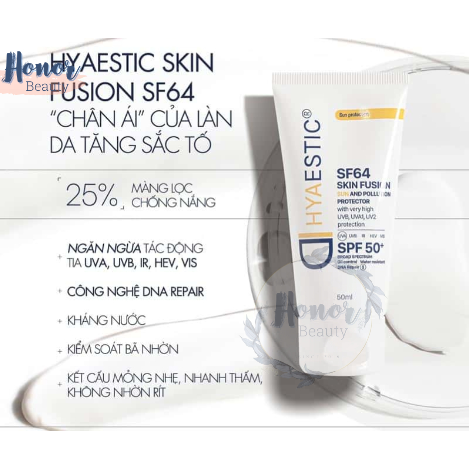 (chính hãng) Kem chống nắng bảo vệ tối đa Hyaestic Skin Fusion SF64 Sun And Pollution Protector SPF50+