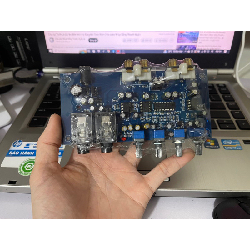 Mạch karaoke 2 cổng míc stereo 12VDC