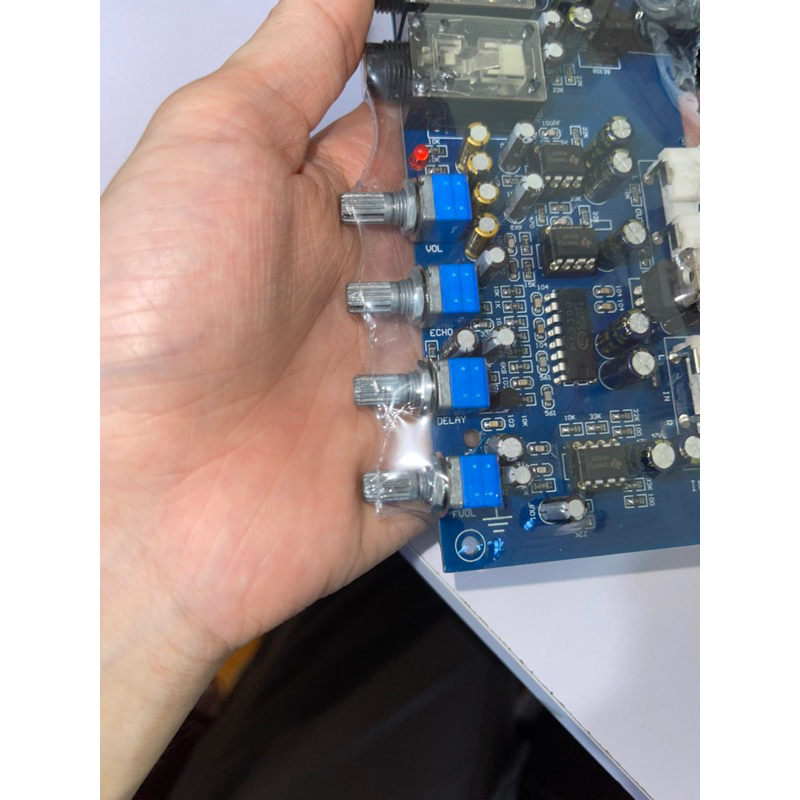 Mạch karaoke 2 cổng míc stereo 12VDC