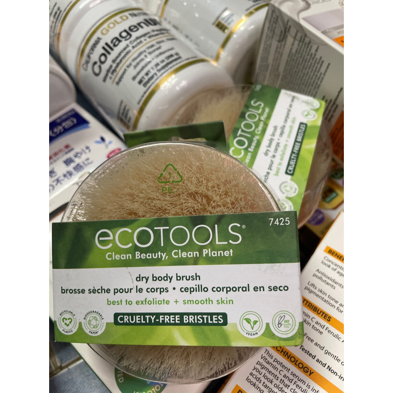 EcoTools, Bàn chải cơ thể khô, 1 Bàn chải giúp thư giản và mịn da, lưu thông