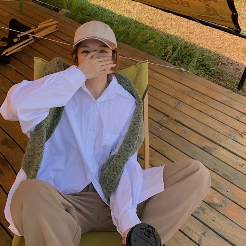 ÁO SƠ MI TRẮNG FORM THỤNG TAY DÀI VINTAGE