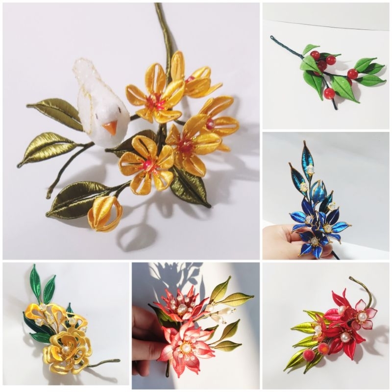 Cài tóc cổ trang - Bộ sưu tập triền hoa B1 (hoa quấn chỉ) - Handmade by PudyPudy