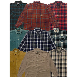 Áo flannel 2hand, áo sơ mi tay dài second hand hàng Nhật