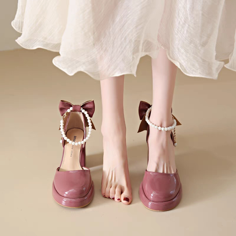 Giày Mary Jane đế dày 2023 phong cách vintage mới của phát