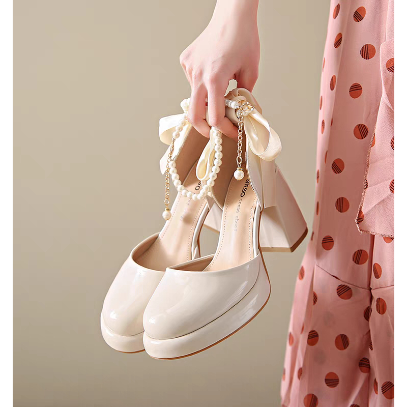 Giày Mary Jane đế dày 2023 phong cách vintage mới của phát