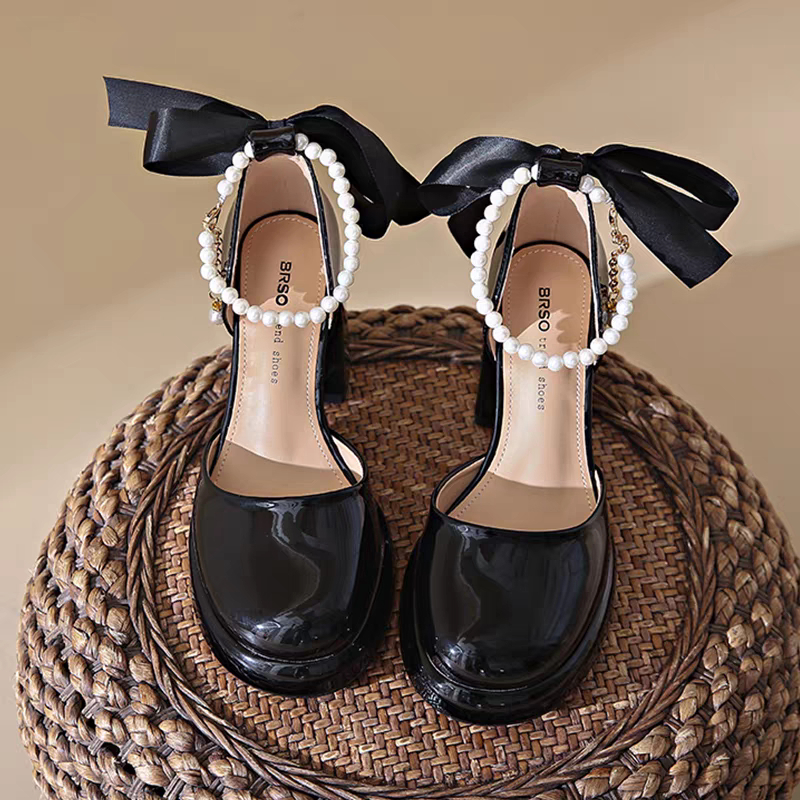 Giày Mary Jane đế dày 2023 phong cách vintage mới của phát