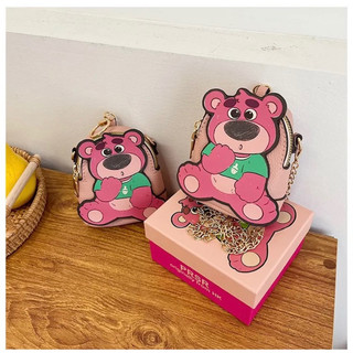 MVP3044 Túi Đeo Chéo Mini In Họa Tiết Hoạt Hình Toy Story Lotso Dâu Tây / Gấu Dễ Thương Thời Trang