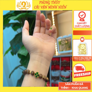 Vòng tay trầm hương mix cỏ 4 lá