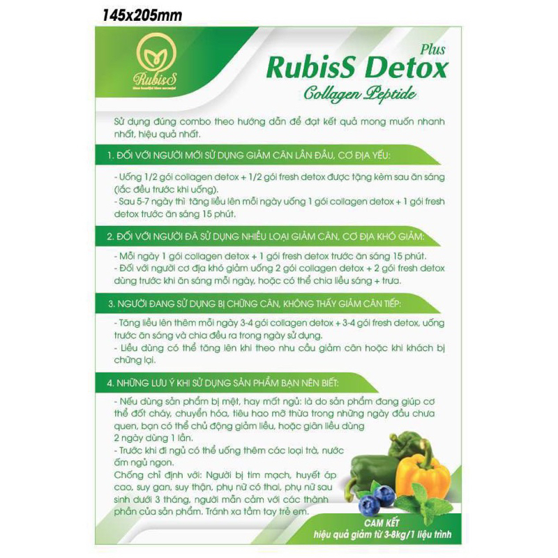 RUBISS DETOX COLLAGEN PEPTIDE TẶNG HỘP FRESH DETOX