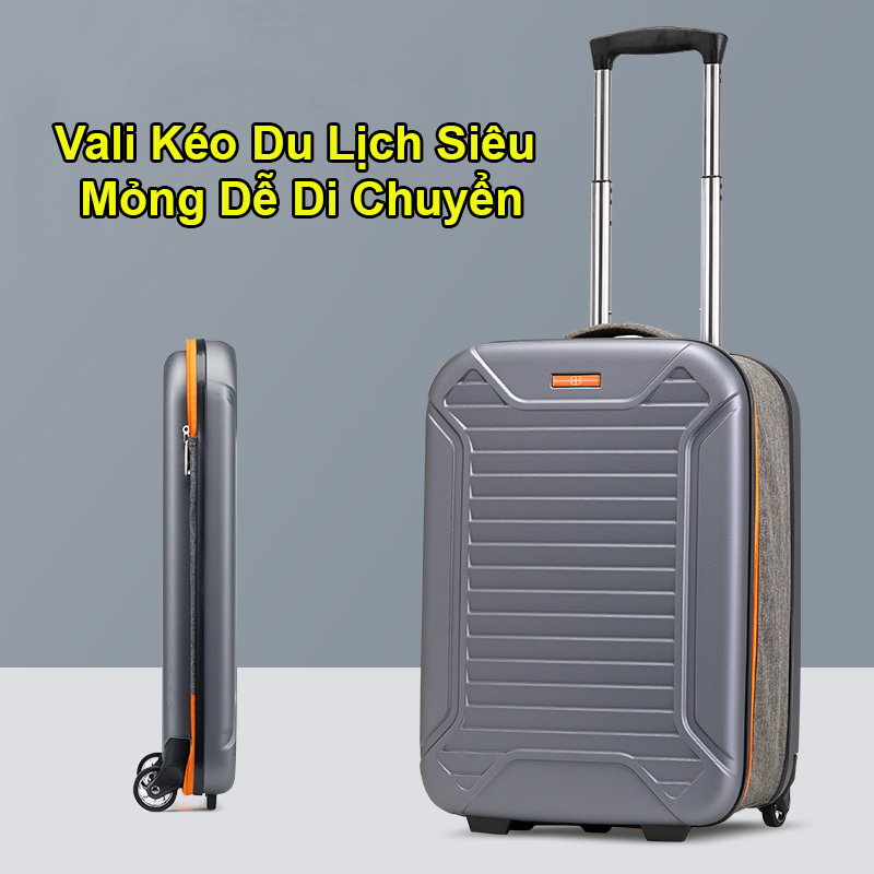 Vali Kéo Du Lịch Cao Cấp Gấp Gọn, Valy Siêu Mỏng Hợp Kim Nhôm Siêu chắc - Tặng Kèm khóa