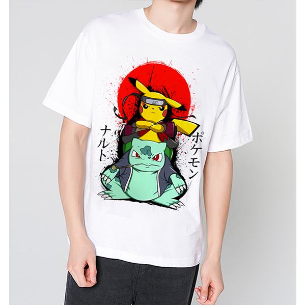 Áo Thun In Hình Ninja Pikachu Pokemon Unisex Nam Nữ Trẻ Em