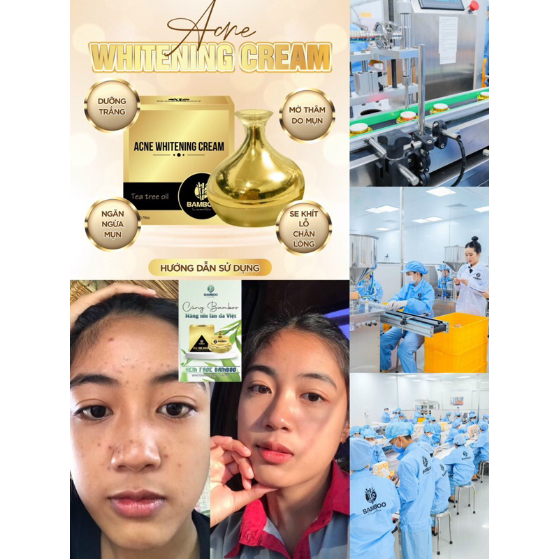 Kem Mụn Bamboo tặng sữa rửa mặt hoa gạo bamboo