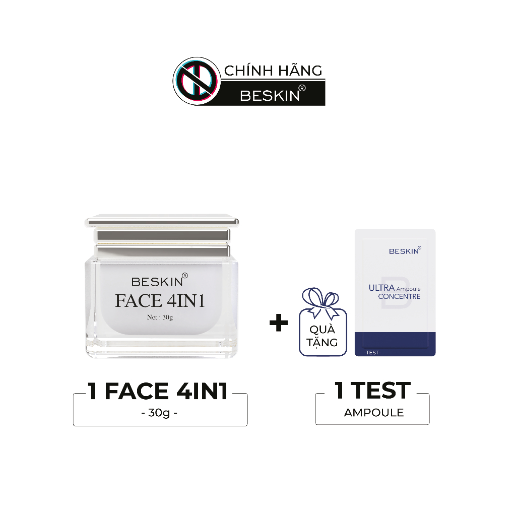 Kem Face 4IN1 [Chính hãng BeSkin] - giữ ẩm, trắng da, làm mờ vết nhăn (tặng 1 test Ampoule tinh chất trắng da cho hũ 30g | BigBuy360 - bigbuy360.vn