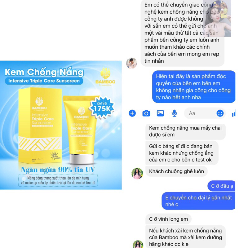 Kem chống nắng, dưỡng da chuyên sâu BAMBOO