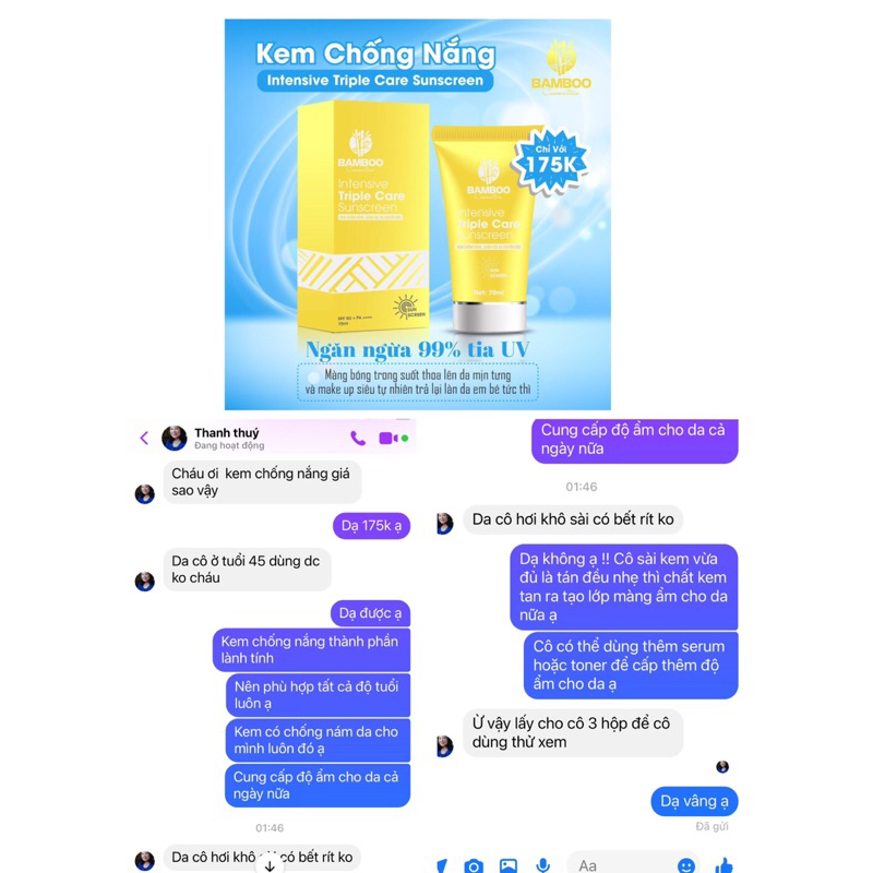 Kem chống nắng, dưỡng da chuyên sâu BAMBOO