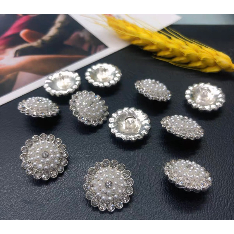 Khuy  áo kim loại ngọc viền đá cao cấp 1.75cm và 1.9cm/ MS91907