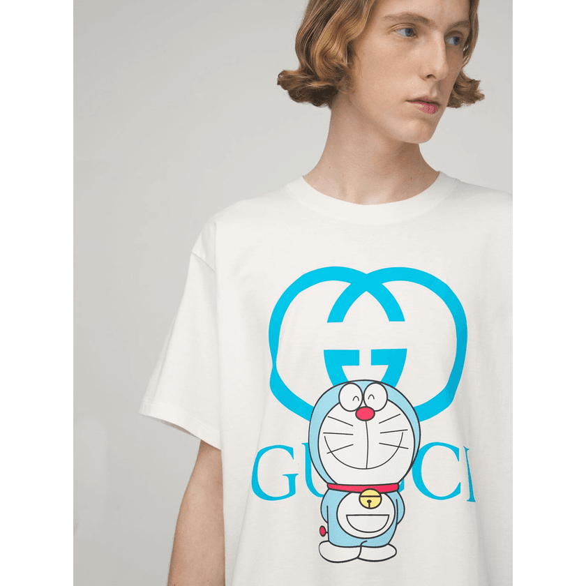 Áo Thun Doraemon Gucci Mẫu Mới Unisex Nam Nữ Trẻ Em