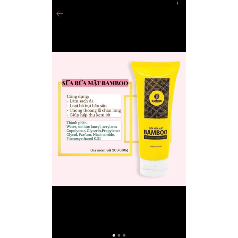 Sữa rửa mặt sạch da,ngừa mụn Bamboo Chính Hãng