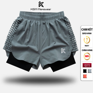 Quần Đùi Short Thể Thao Ngắn 2 Lớp Tập Gym Nữ KSM Menswear Có Lỗ Thoát Khí Q272
